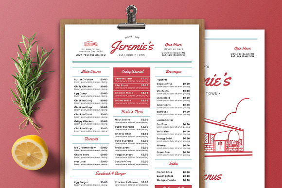 Vintage Food Menu in Flyer Templates - product preview 1