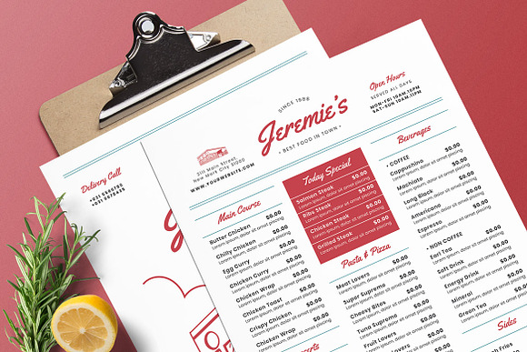 Vintage Food Menu in Flyer Templates - product preview 2