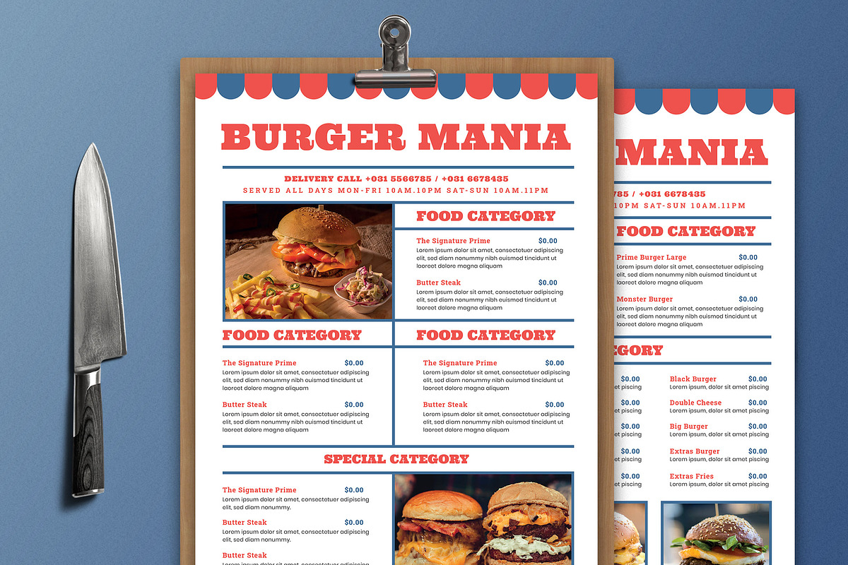 Burger Food Menu in Flyer Templates - product preview 8