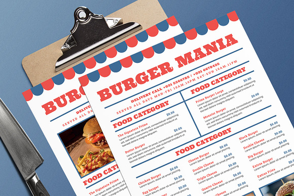 Burger Food Menu in Flyer Templates - product preview 2