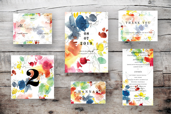 Autumn wedding card set in Wedding Templates - product preview 1