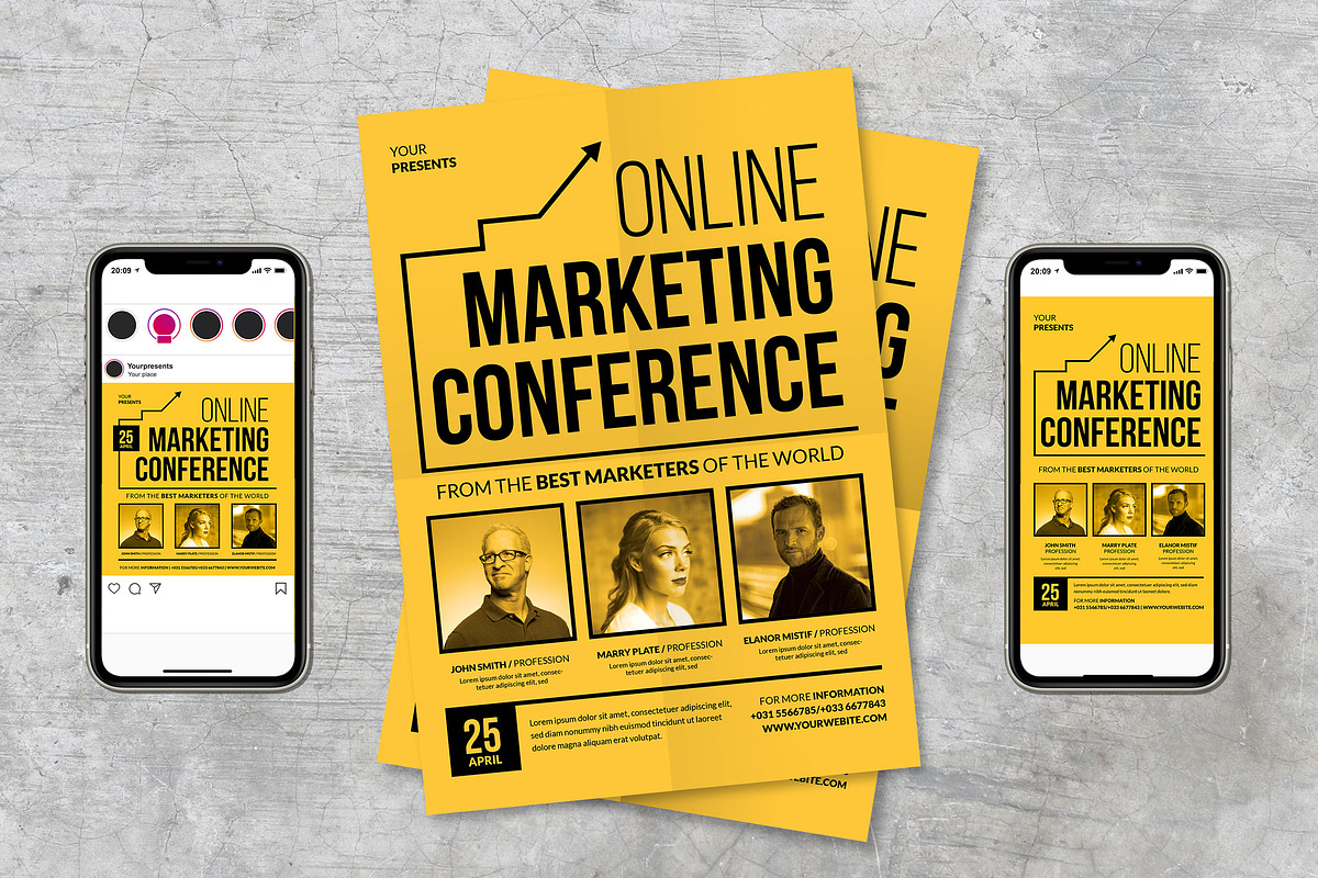 Online Marketing Conference in Flyer Templates - product preview 8