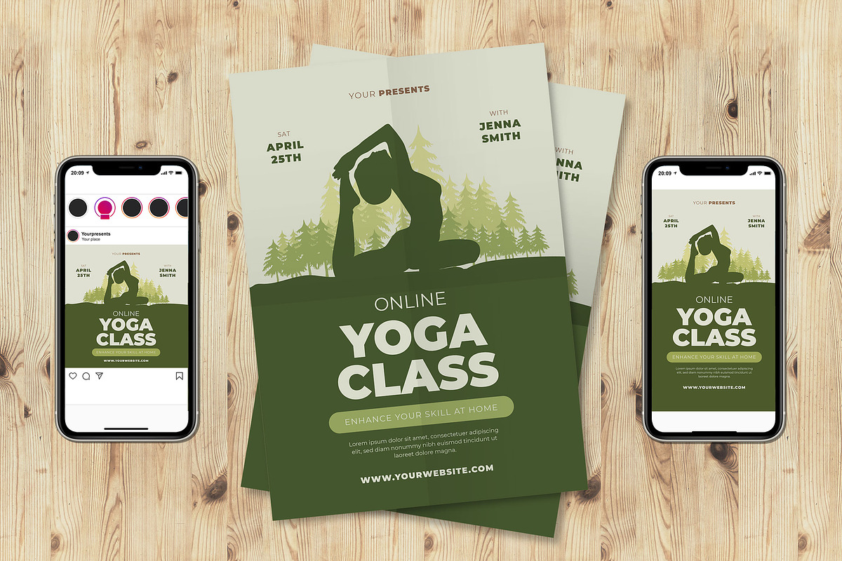 Online Yoga Class in Flyer Templates - product preview 8
