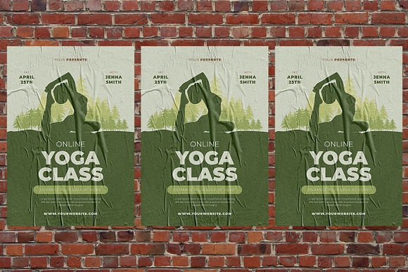 Online Yoga Class in Flyer Templates - product preview 2