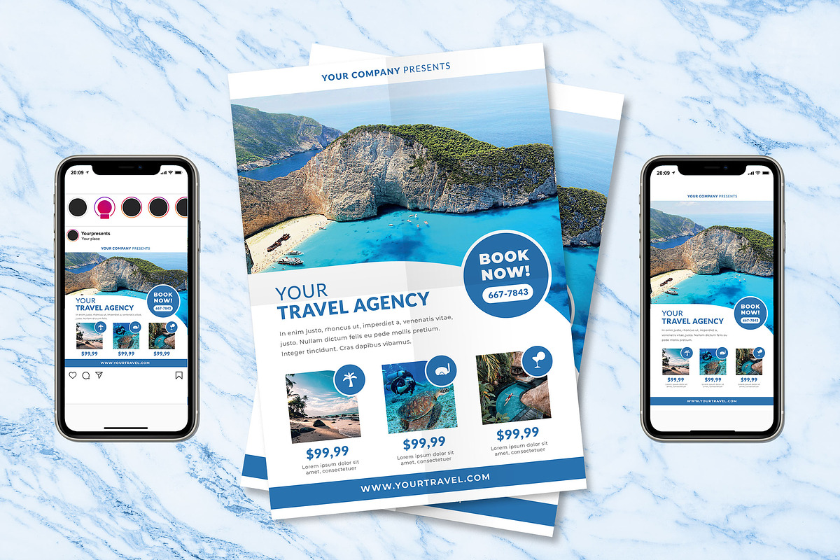 Summer Travel Agency in Flyer Templates - product preview 8