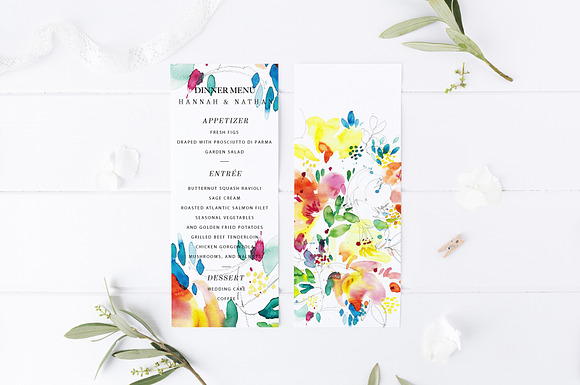 Spring and summer wedding card set in Wedding Templates - product preview 5