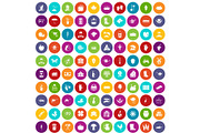 100 farm icons set color