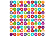 100 finance icons set color