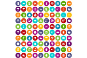 100 fruit icons set color