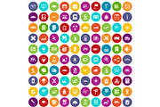 100 globe icons set color