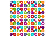 100 glove icons set color