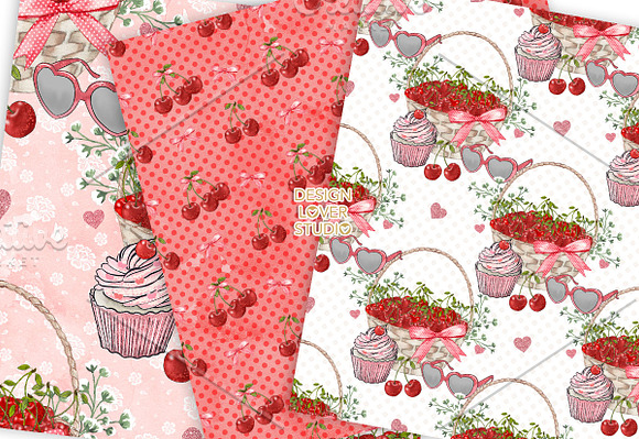 Sweet Cherry digital paper pack in Patterns - product preview 1