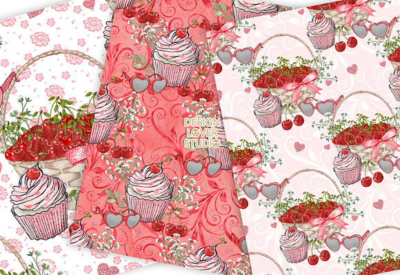 Sweet Cherry digital paper pack in Patterns - product preview 2