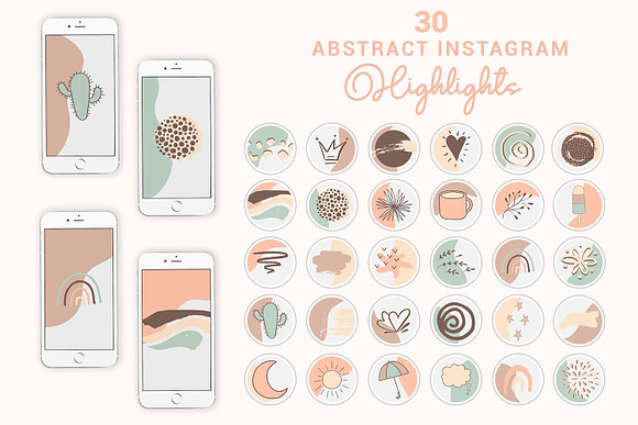 Boho Abstract Instagram Highlights in Instagram Templates - product preview 1