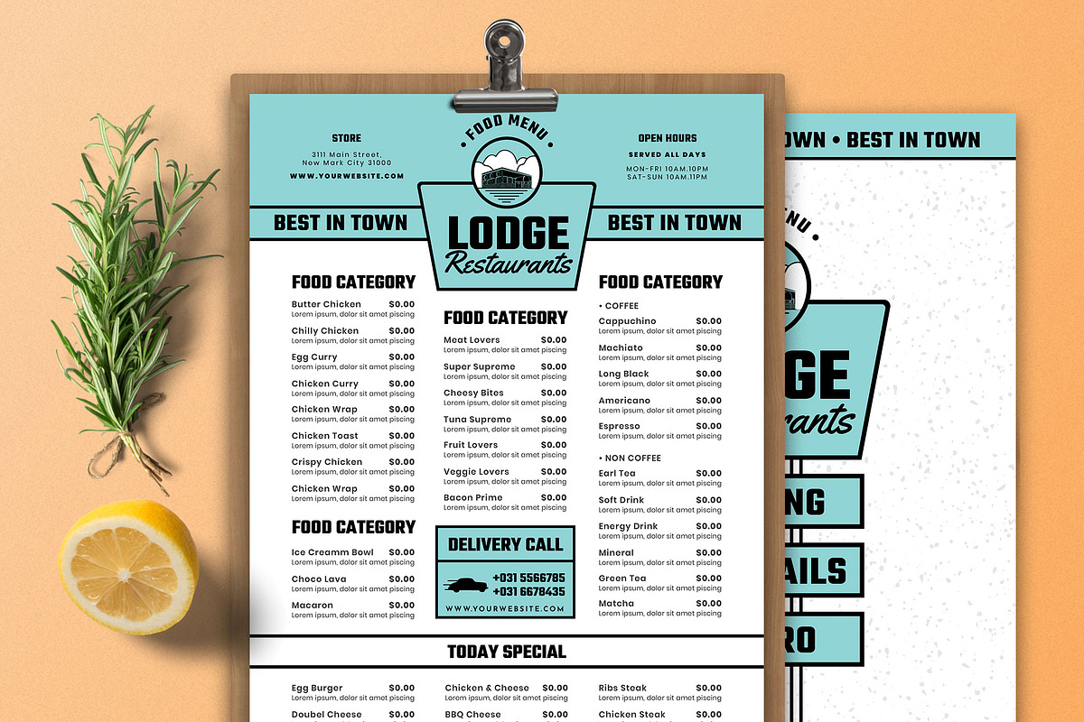 Vintage Restaurants Food Menu in Flyer Templates - product preview 8