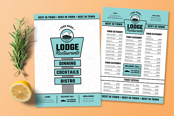 Vintage Restaurants Food Menu in Flyer Templates - product preview 1