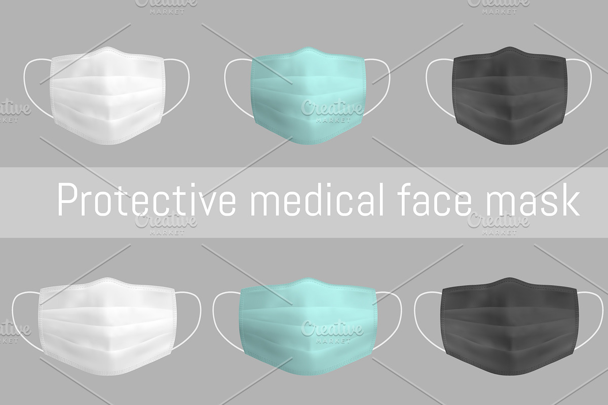 Color medical mask in Product Mockups - product preview 8