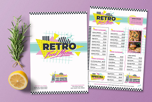 90s Food Menu in Flyer Templates - product preview 1