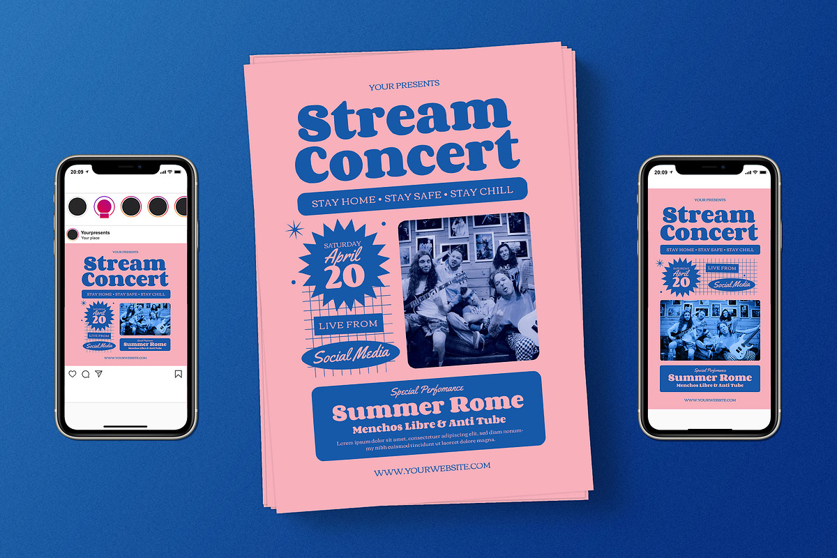 Live Stream Concert in Flyer Templates - product preview 8