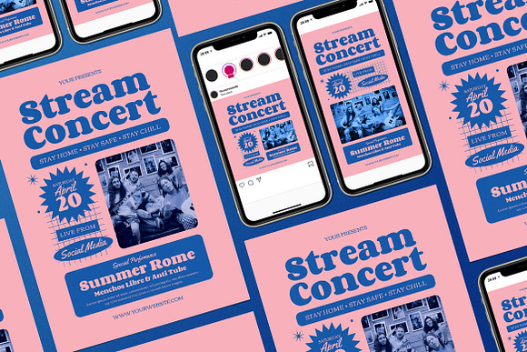 Live Stream Concert in Flyer Templates - product preview 1