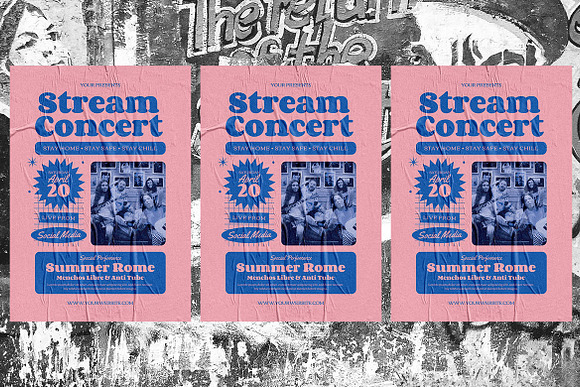 Live Stream Concert in Flyer Templates - product preview 2