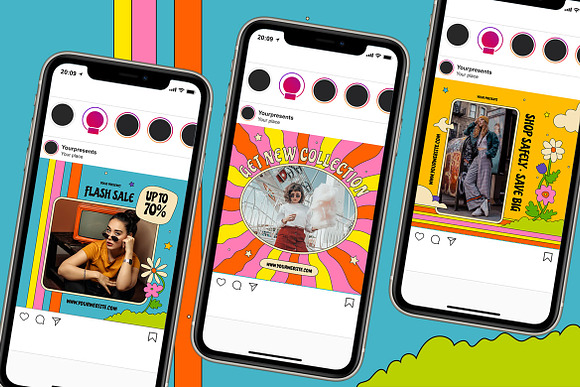 Groovy Instagram Pack in Instagram Templates - product preview 3