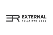 E R Letter Logo ER Monogram Tech IT