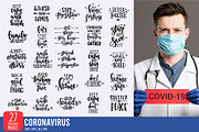 Coronavirus epidemic lettering set