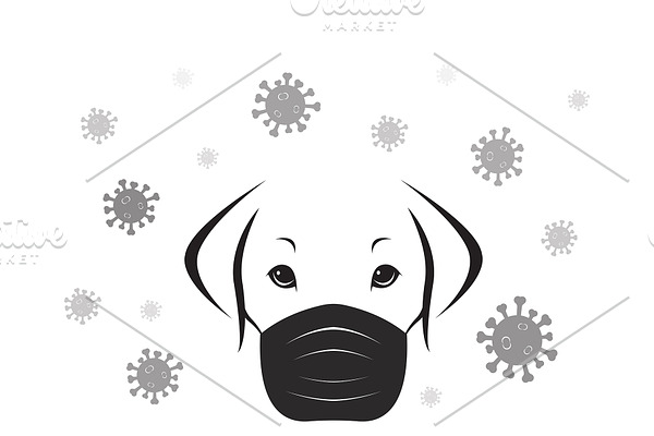 Dogs wearing a mask. Covid-19 virus.