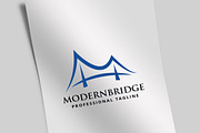 Modern Bridge Letter M Logo