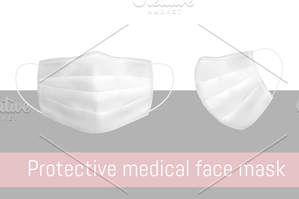 Realistic medical face mask