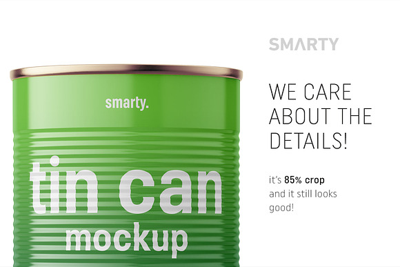 Glossy tin can mockup 425 ml in Product Mockups - product preview 3