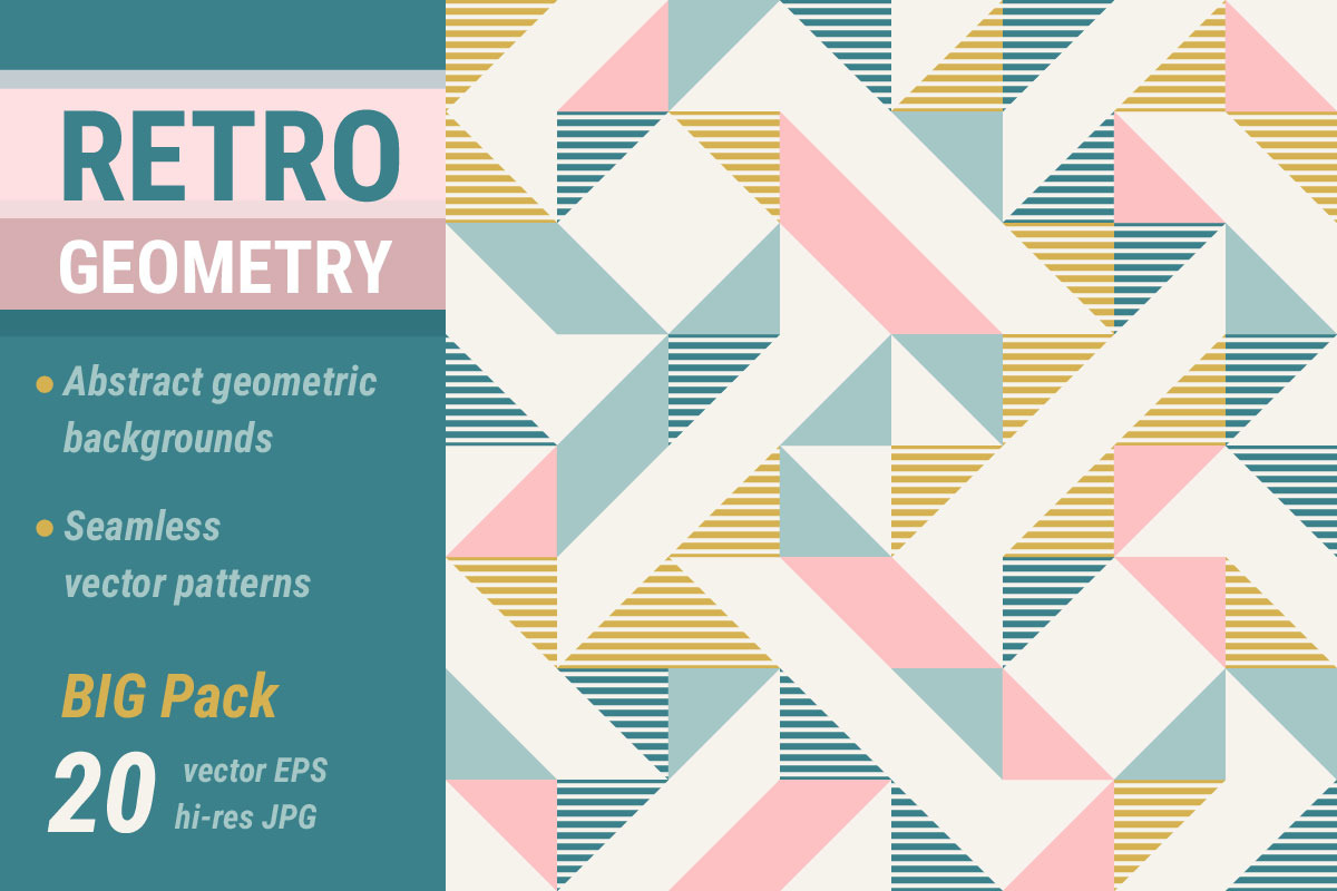 RETRO geometry pack in Patterns - product preview 8