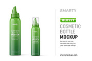 Glossy cosmetic bottle mockup