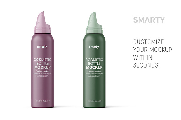 Matt cosmetic bottle mockup in Product Mockups - product preview 2