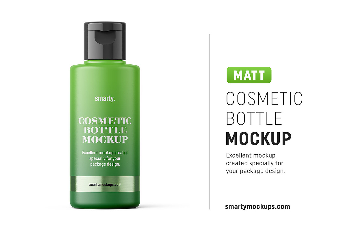 Matt cosmetic bottle mockup 100 ml in Product Mockups - product preview 8