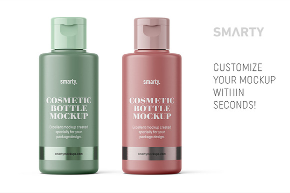 Matt cosmetic bottle mockup 100 ml in Product Mockups - product preview 2