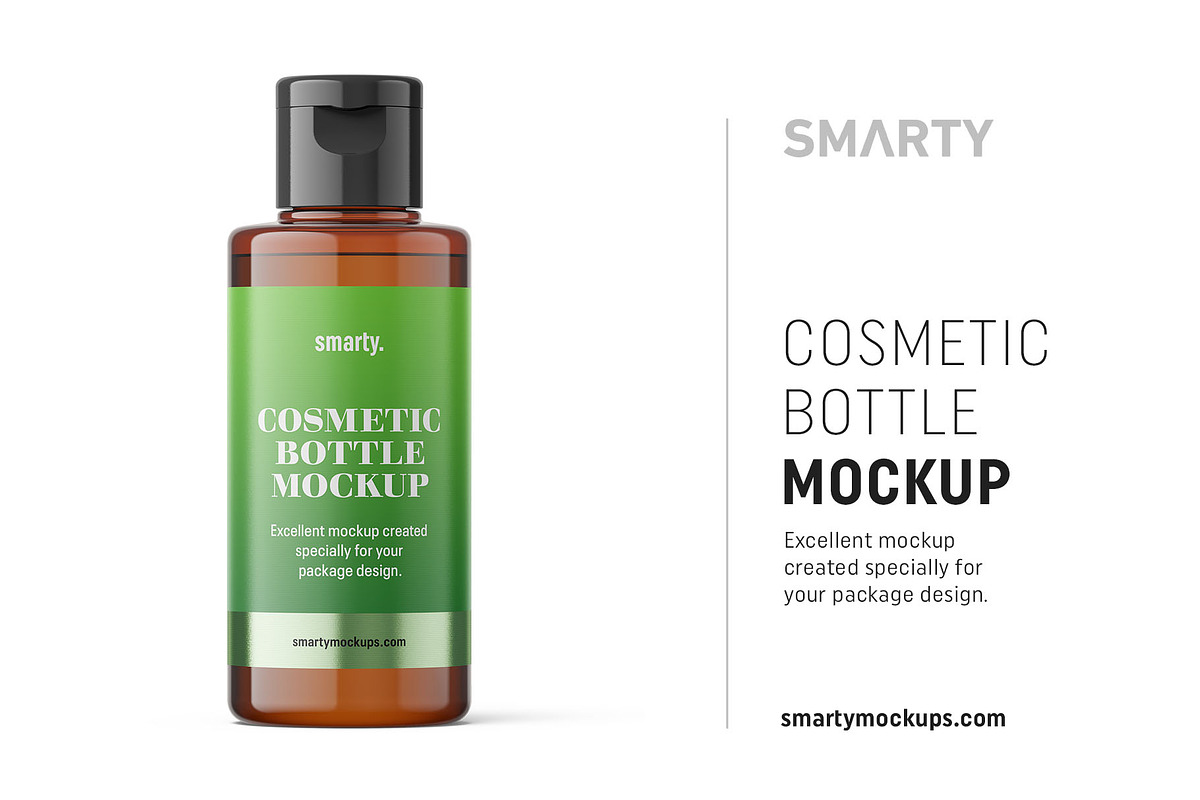 Amber cosmetic bottle mockup 100 ml in Product Mockups - product preview 8