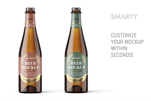 Beer bottle mockup in Product Mockups - product preview 2
