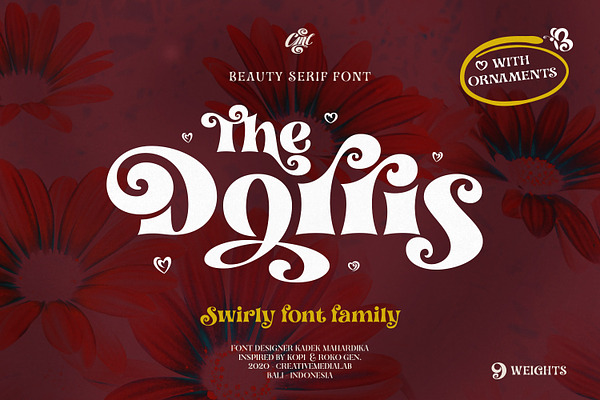 Dorris - Swirly font family
