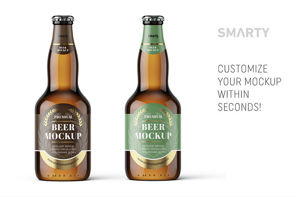 Beer bottle mockup in Product Mockups - product preview 2