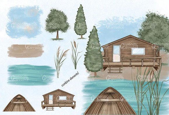Lake Life clipart collection in Illustrations - product preview 4