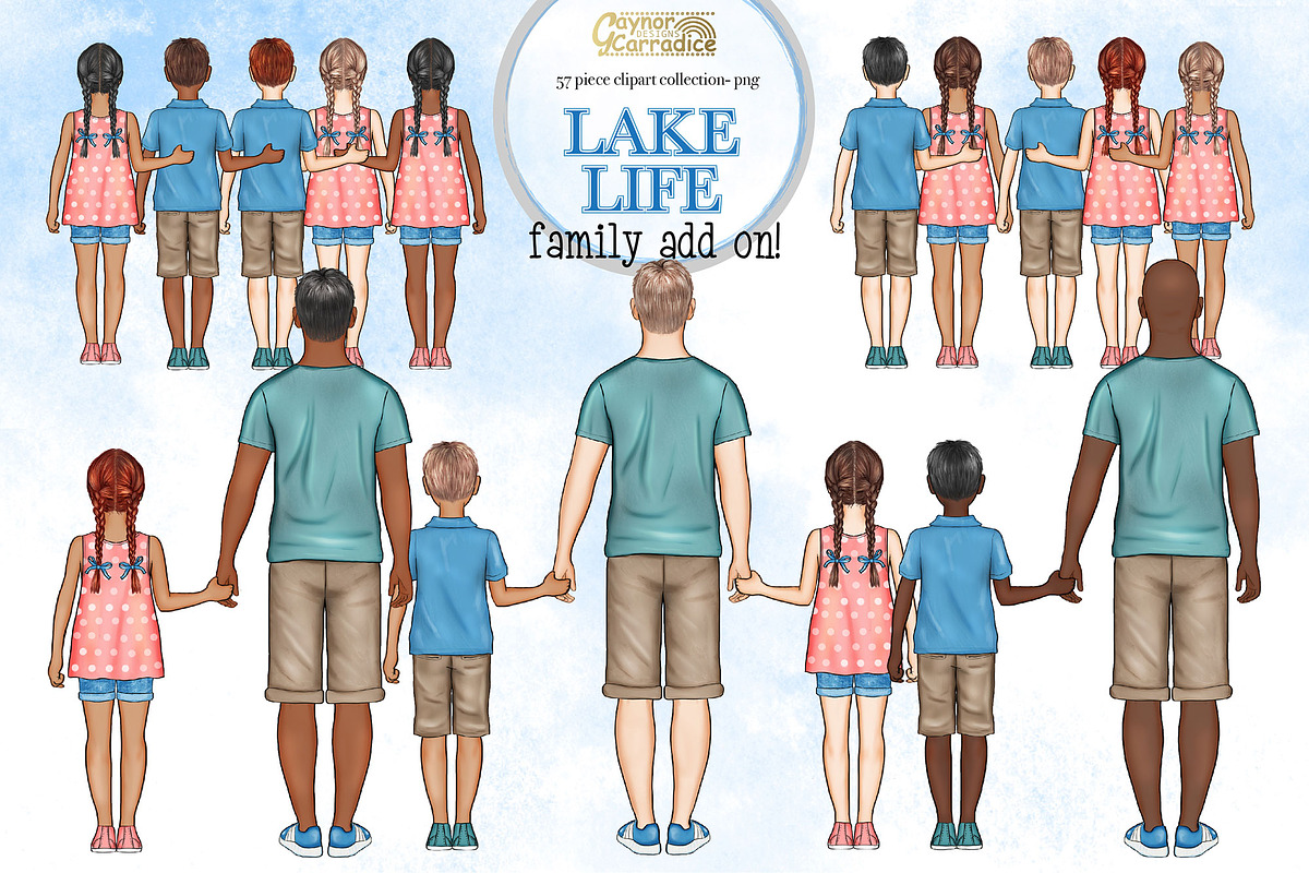 Lake Life family clipart in Illustrations - product preview 8