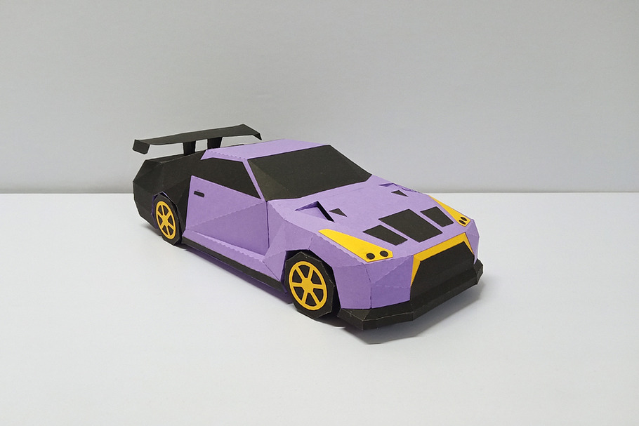 DIY Sports Car Model - 3d papercraft in Templates - product preview 8