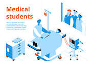 Medical students isometric image