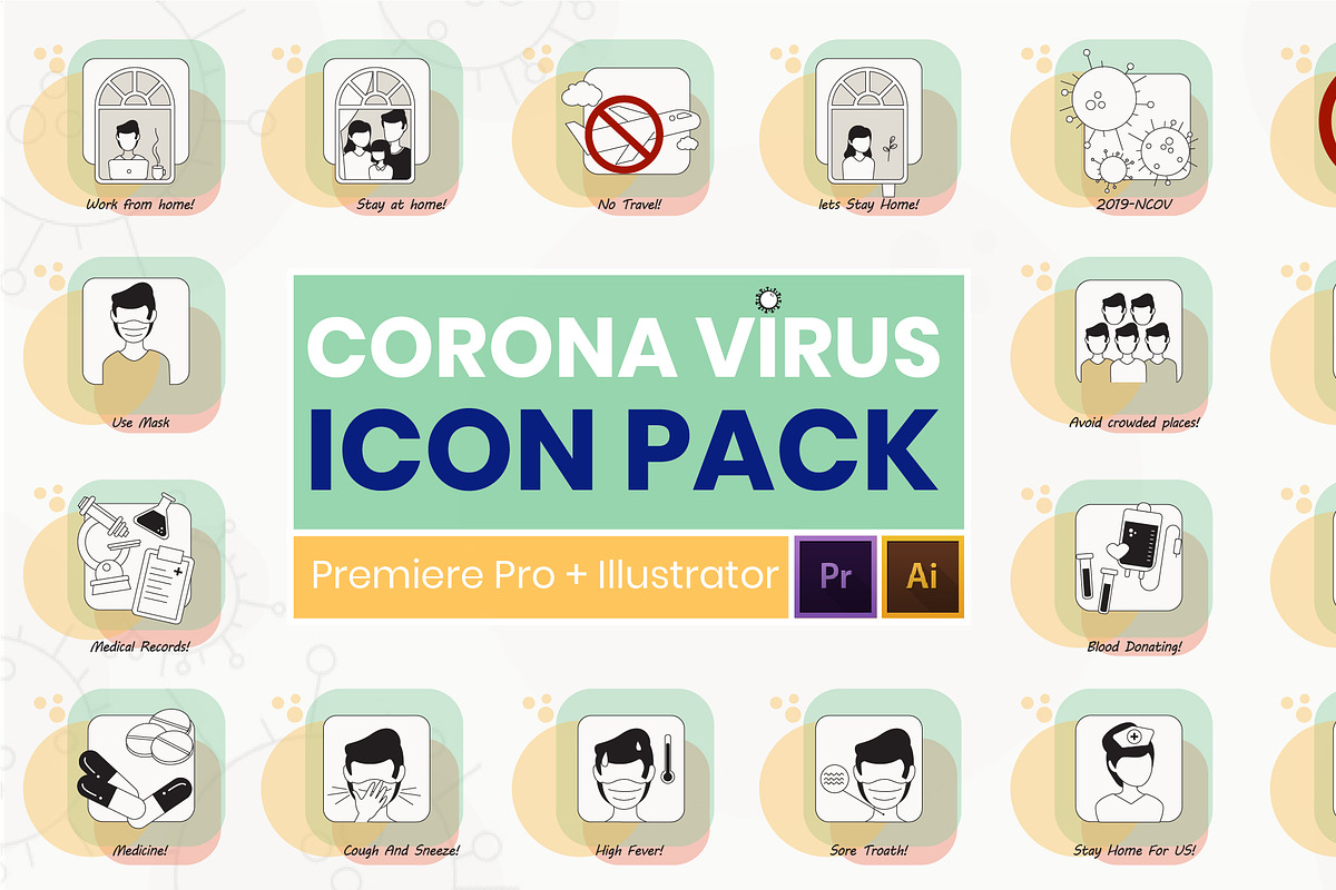 Corona Virus Icon Pack for Premiere in Templates - product preview 8
