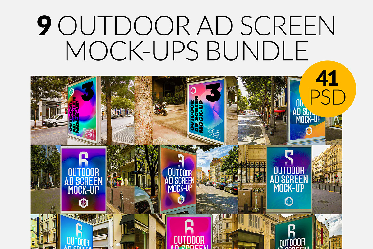 Outdoor Ad Screen MockUps Bundle 4 in Mockup Templates - product preview 8