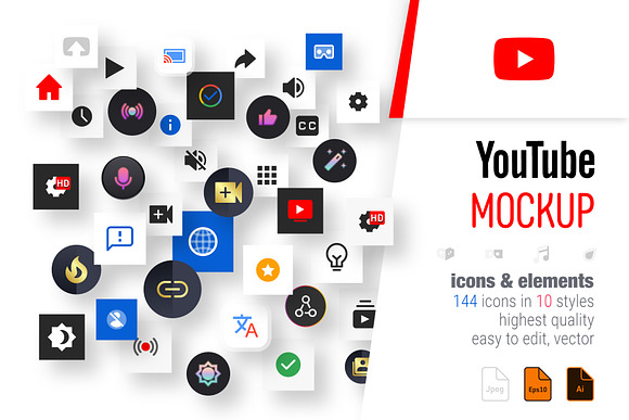 YouTube Icons in Icons - product preview 2