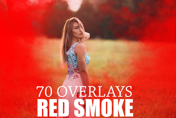70 Red smoke bomb, color overlays in Objects - product preview 1