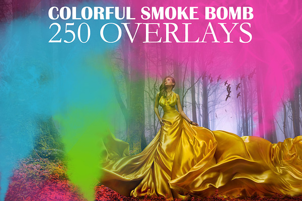 250 Colorful Smoke Bomb Overlays